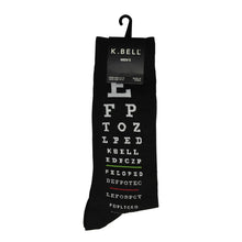 Load image into Gallery viewer, Eye Chart Black Socks (Men’s) Optometrist/ Optometry