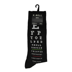 Eye Chart Black Socks (Men’s) Optometrist/ Optometry