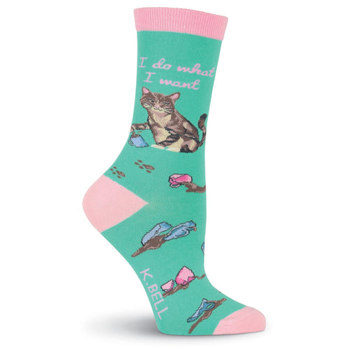 I Do What I Want Cat Socks (Women’s) Cat Making Messes