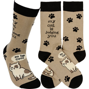 My Cat Is Judging You. So Be Cool Socks (Unisex)