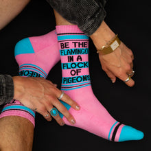 Load image into Gallery viewer, Be The Flamingo In A Flock Of Pigeons Socks (Unisex) Gym Socks
