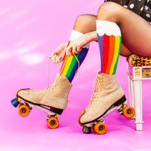 Load image into Gallery viewer, Rainbow Cloud Socks (Unisex) Knee High