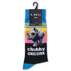 Chubby Unicorn / Rhino With Sunglasses Socks : Arch Support