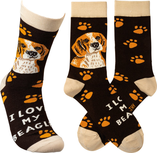 I Love My Beagle Socks / Dog Socks (Unisex)