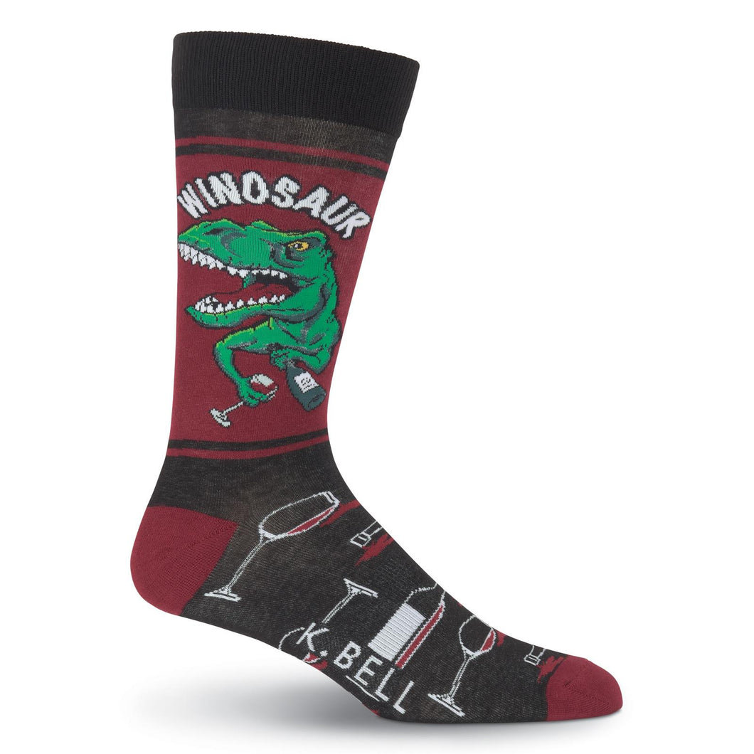 Winosaur Socks/ Wine/ Dinosaur (Men’s)