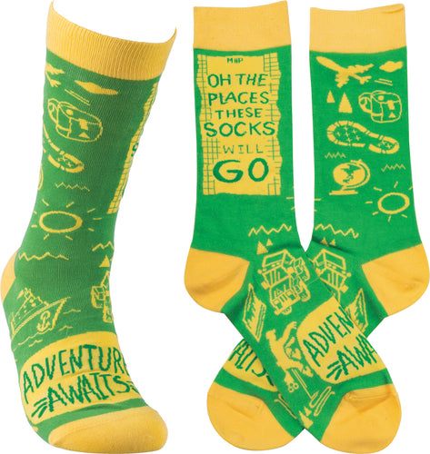 Oh The Places These Socks Will Go! Adventure Awaits! Socks (Unisex)