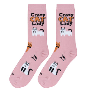 Crazy Cat Lady Pink Socks (Women’s)