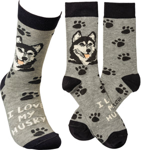 I Love My Husky Socks (Unisex)