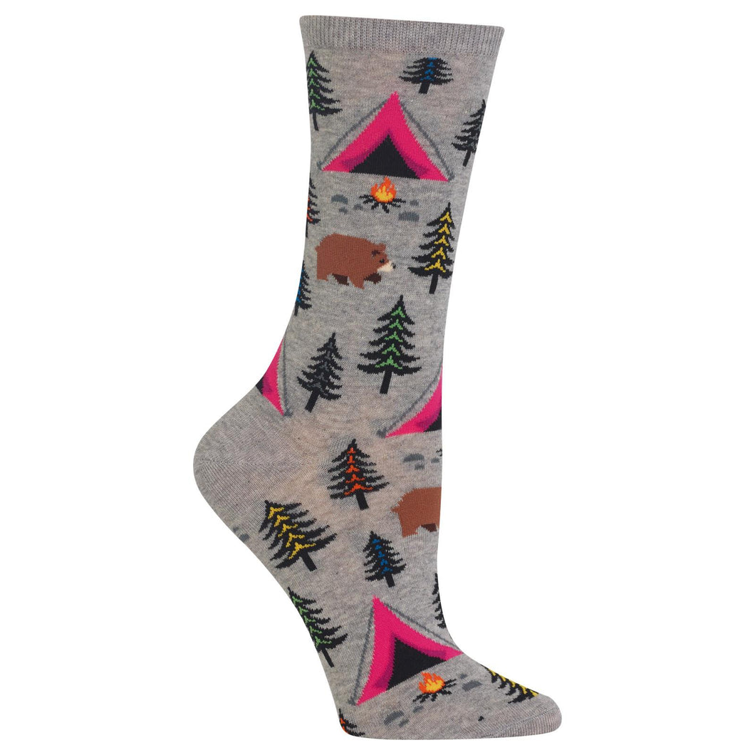 Bear And Tent In The Woods Socks (Women’s)