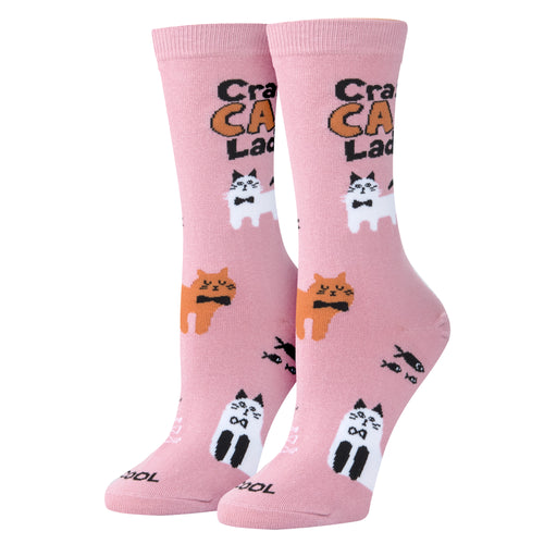 Crazy Cat Lady Pink Socks (Women’s)