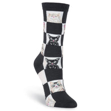 Load image into Gallery viewer, Retro Cats Socks/ Checkered (Women’s)